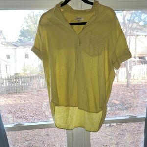 Madewell Yellow Popover Shirt Sz Small